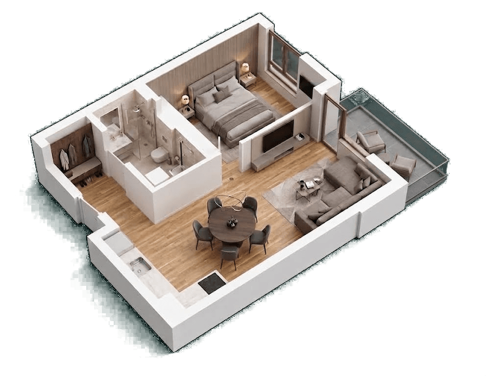 Jednoiposobni — aksonometrija
